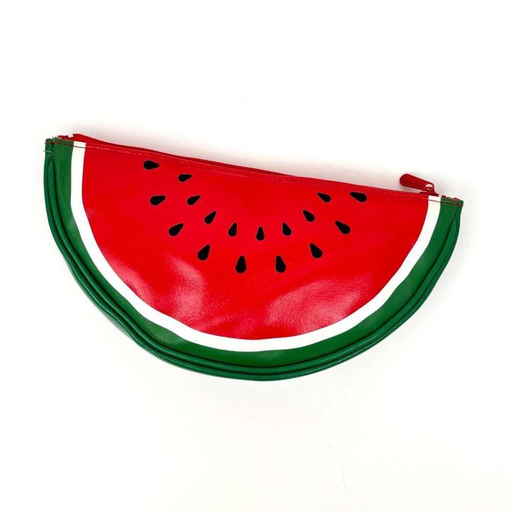 Lillian Vernon Leather Watermelon Slice Motif Pouch Clutch Bag - Picture 2 of 11